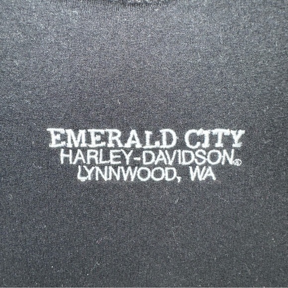 Harley Davidson Women’s Black Long Sleeve Shirt Emerald City Size S - Picture 7 of 7